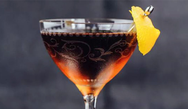 Cocktail with garnish