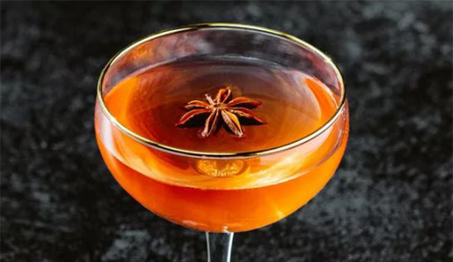 Cocktail with garnishes