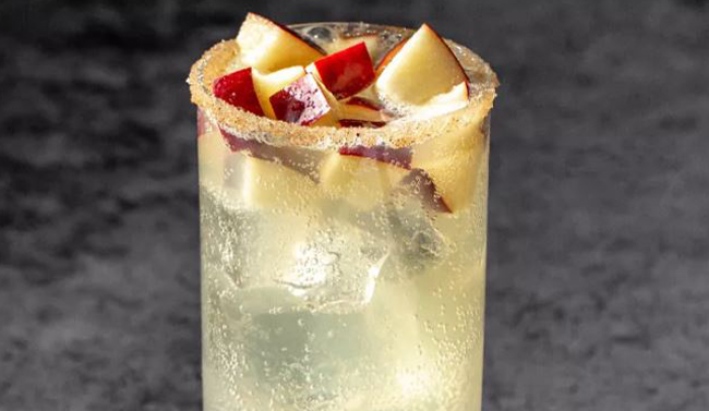 Cocktail with apple chunks