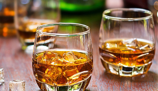 Glasses of whiskey