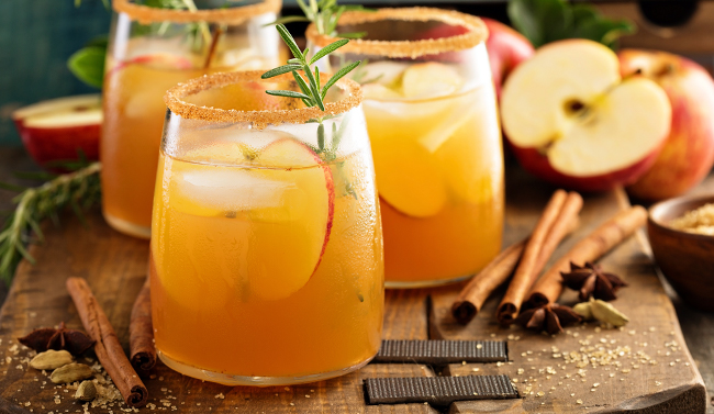 Cocktails with fruits