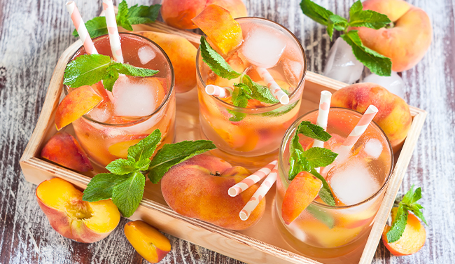 Orange cocktails with fruits