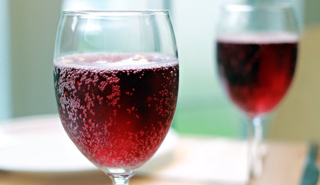 Glass of red wine
