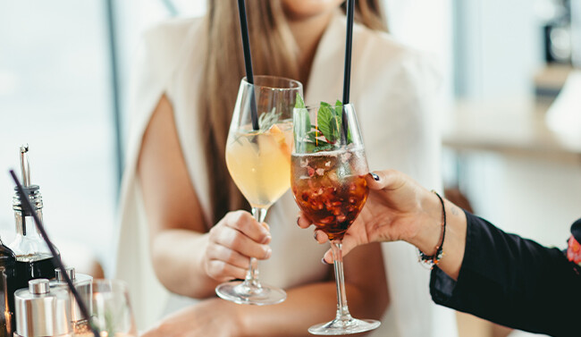Cocktails with fruits
