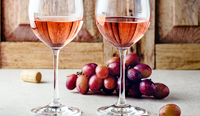 Glasses of rose
