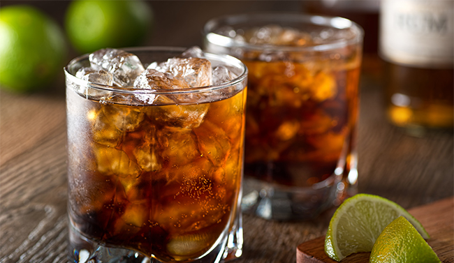 Dark rum cocktail