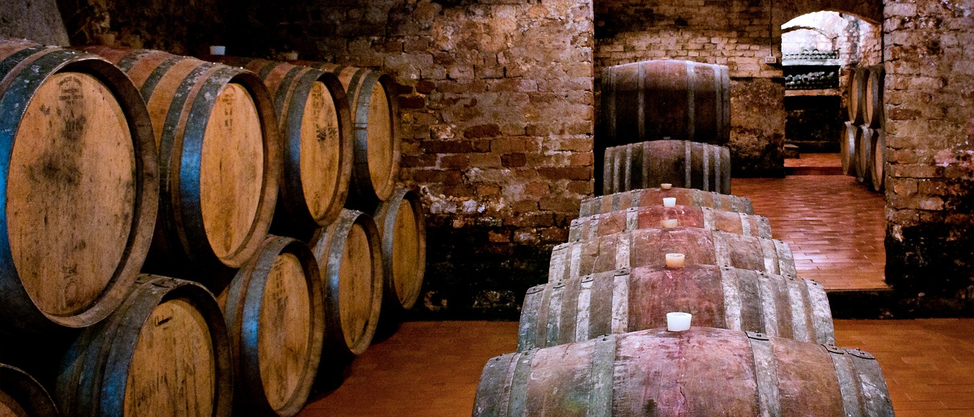 Barrels in a cellar
