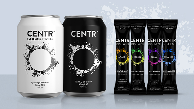 CENTR CBD drinks and products