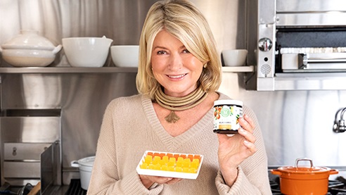 Martha Stewart holding products