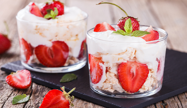 Berry eton mess in glasses