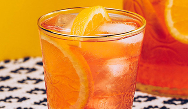 Cocktail with orange slices