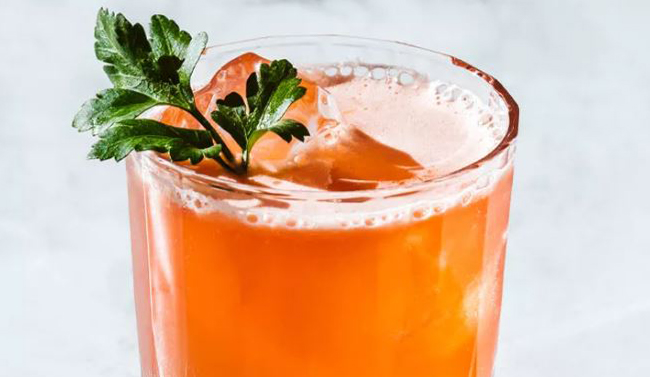 Vodka cocktail with a shot of sparkling wine
