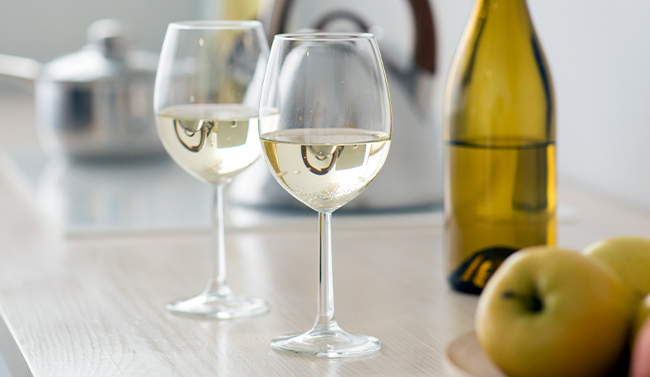 Two glasses of white wine